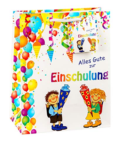 Geschenktasche Tüte "Alles Gute zur Einschulung" Schule Schulbeginn