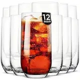 KONZEPT Gläser Set 12-teilig, Transparente 400ml Wassergläser Set, Ideal für Saft, Cocktails, Longdrinks, Eiskaffee, Hohe Londrinksgläser Set