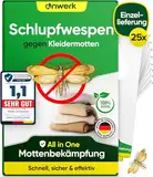 anwerk® Schlupfwespen gegen Kleidermotten - 25 Karten à 1 Lieferungen - Effektiv Kleider Motten bekämpfen - Alternative zur Mottenfalle, Mottenspray, Pheromonfalle