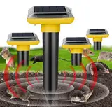 Mole Repellent Sonic-gerät 4 Stück Ultrasonic Solar Maulwurfabwehr Maulwurfschreck Wühlmausabwehr Schlagenabwehr Eidechsenabwehr Mole Repellent Schädlingsbekämpfung für Den Rasen Garten