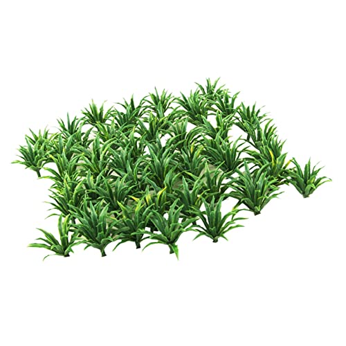 50 STK. Grüne Landschaft Modell Sword Grass, Mini Kunstrasen Modelllandschaft für DIY Landschaft Gartendeko, Bodendecker Gras Statische Grasbüschel Modellbau