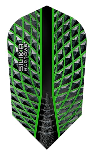 Harrows Dart Flight Profi Silika Dartflight Set für Softdarts und Steeldarts (Slim, Grün)