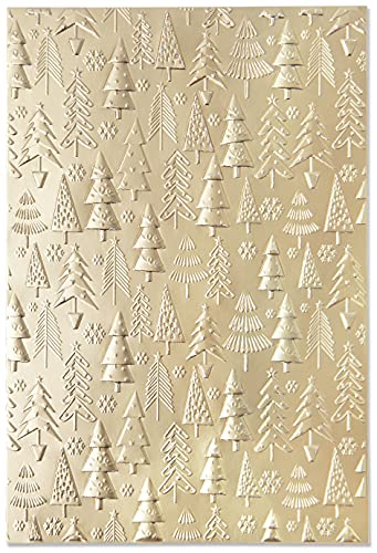 Sizzix 3-D Textured Impressions Embossing Folder, Weihnachtsbaummuster von Kath Breen, 665254, Papier, Multicolore, Einheitsgröße