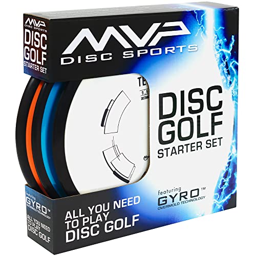 MVP Disc Sports Disc Golf Starter Set | Putter, Midrange, Driver | Premium Kunststoff | Set für Einsteiger | Rot-Blau-Gelb | 3er Set