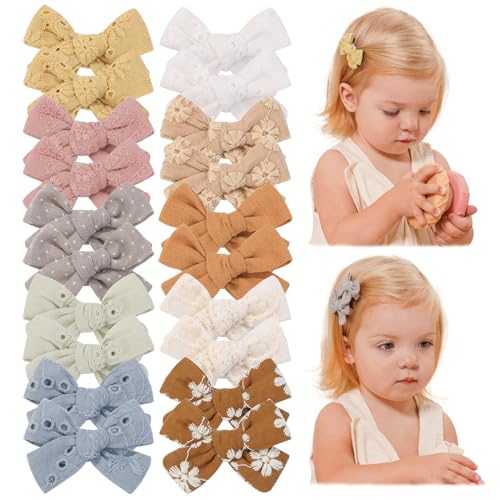 Jollybows 20 Stück 5cm Baby Mädchen Haarschleifen, Mini Haarspangen Haarklammern Haarclips Spangen Baby Haarschmuck für Mädchen Kinder Teenager Damen