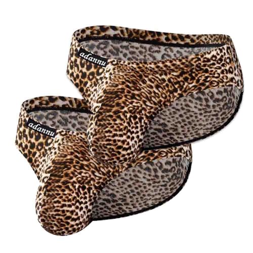 MissSec Herren-Slip Leoparden-Druck Unterwäsche (DE/NL/SE/PL, Alphanumerisch, XL, Regular, Regular, 2, gelb)