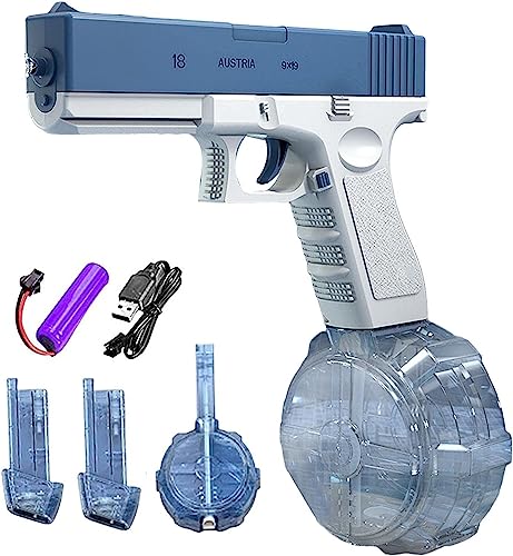 Elektrische Wasserpistole für Erwachsene und Kinder, Max Range 32ft Super One-Touch Automatische Wasserpistole 434CC+2 * 58CC Große Kapazität Stärkster Wassersprüher Sommer Pool Beach
