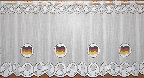 Fußball WM 2018 Fanartikel Gardine Deutschland Flagge Scheibengardine - HxB 30x160 cm …auspacken, aufhänge, fertig! - Panneaux Vorhang Fussball Weltmeisterschaft Typ79