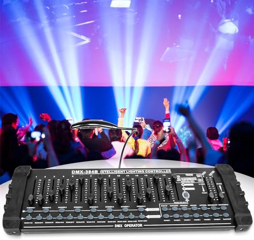 UKing DMX Controller, 384 Kanäle DMX512 Steuerpult, Lichtsteuerung, Drahtlos DMX Konsole,DJ Betreiber Equippment für Bühnen Lampe,Moving Head, Led par strahler, Party, DJ Disco, Club