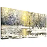 YALKIN 5D Diamond Painting Großes XXL 40x70cm Diamant Painting Bilder Winter Wald Diamond Art Erwachsene Full DIY Diamant Kunst Malerei Stickerei Set Kreuzstich Bilder Home Wand Dekor