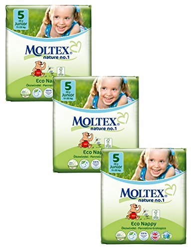 3 Packs of Moltex Nature No.1 Nappies Junior (Size 5) by Moltex Nature No.1