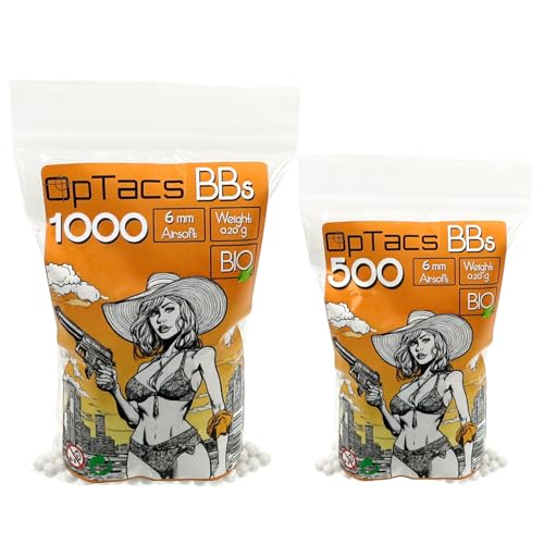 OpTacs Airsoft Softair Kugeln 6mm Premium Bio BBS 0,20g BB biologisch abbaubar (500 Stück)