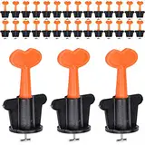 50 Stk Fliesen Leveler Fliesen Nivelliersystem Kits 1mm bis 6mm Fliesen Abstandshalter Wiederverwendbar Fliesen Leveling System Verstellbar für die Fliesenverlegung von Wänden Böden