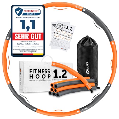 HULAKA® Hula Hoop Reifen Erwachsene (1,2kg) - Fitnessreifen mit Gewicht zum Abnehmen und Massage-Effekt, weicher Hoola Hoop für Bauchmuskeltraining & Fettverbrennung