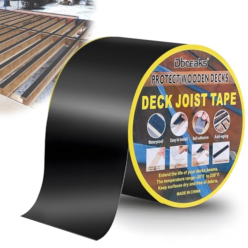 DBREAKS Deck Balkenband, Dach Reparaturband, Butylband Wasserdichtes Butyl Klebeband, Bitumenband Selbstklebend, Butyl Dichtband, Balkenband für Deck Dachabdichtung (8cm x 15m)