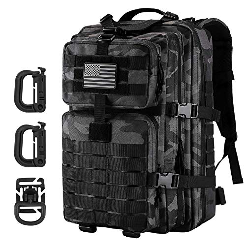 Hannibal Tactical 40L Militär Taktischer Rucksack US Cooper Rucksack Armee Assault Pack 3 Tage Bug Out Go Bag Trekking Wanderrucksack DarkCamo