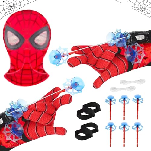 NYZQIW 2 Set Spider Launcher Handschuh, Kids Super Spider Launcher, Spiderm Web Shooter, Handgelenk Spielzeug Set, Kids Spider Hero Launcher Spielzeug, für Spider Cosplay Spider Geschenk