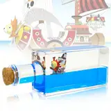 Cruise Ship Fluid Drift Bottle, Kreuzfahrtschiff Fluid Drift Flasche, Unsinkbares Kreuzfahrtschiff-Spielzeug, Kreative Driftflasche Ornament, Nautische Dekoration (Light Blue)