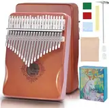 DMTIVMG Kalimba 21 Schlüssel Kalimba Instrument Mini Fingerpiano Finger Daumenklavier Kalimba Thumb Piano für Musikliebhaber Anfänger mit Lehrmaterial, Stimmhammer