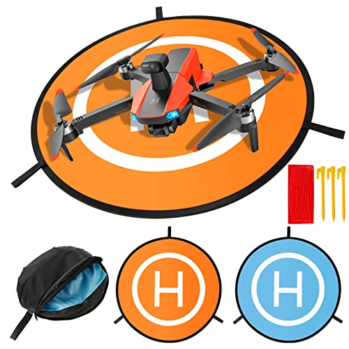 Drohnen Landeplatz, Teklemon Schnell Faltbar Landeplatz Drohne, 55cm Drohnen Landeplatz Zubehör für RC Drones, Helicopters, PVB Drones, DJI Mavic Pro Phantom 2/3/4 Pro, Universal Drone Landing Pad