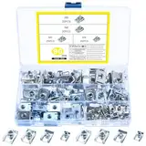 90 Stk U-Typ Blechmuttern mit Gewinde Clip Mutter, Blechmutter Schnappmutter Schraube Mutter Clip Kit, Metall U-Type Blechmuttern Befestigung Clips für Auto Karosserieschrauben Muttern(M4 M5 M6 M8)