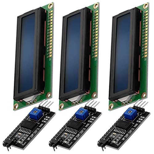 AZDelivery 3 x HD44780 16x2 LCD Modul Display Bundle mit I2C Schnittstelle 2x16 Zeichen kompatibel mit Arduino und Raspberry Pi inklusive E-Book! (mit Blauem Hintergrund und Weißen Zeichen)