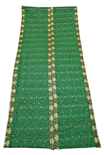 Peegli Vintage Grüne Dupatta Indische Florale Lange Schals Georgette Mischung Nackenwickelschal