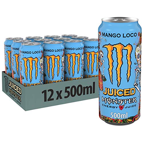 Monster Energy Mango Loco - koffeinhaltiger Energy Drink mit tropischem Fruchtgeschmack aus Mango, Guave und Ananas - in praktischen Einweg Dosen (12 x 500 ml)