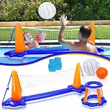 Joparri Aufblasbarer Pool Volleybal Basketball Game, Pool Float Set Spielzeug Kinder Erwachsene Wasserspielzeug für Schwimmbad Wassersport Sommerspielzeug Poolspielzeug