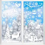 DERAYEE 8 Stücke Fensterbilder Weihnachten,Weihnachten Deko Fenster,Weihnachten Fenster für Weihnachtsdeko