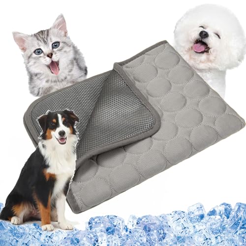 Pelsbarn Kühlmatte, Pelsbarn Wärmeentlastung Hundekühlmatte, selbstkühlendes Hundesofa-Pad mit Eisseidenstoff, strapazierfähiges, kratzfestes Gel-Pad, 4-mal effektive Katzenkältedecke für Haustiere