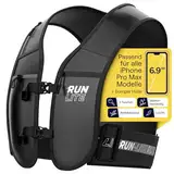 Run Lite Weste Zum Laufen mit Telefonhalterung, wasserdichte Tasche, Reflektierend, Verstellbarer Bund, Wasserflaschenhalter, 5 Taschen – Unisex (M/L – 84–112 cm)