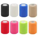 QiGui 8 Stück Selbstklebender Verband 7.5cm x 4.5m Verbandsmaterial für Pferde, Hunde & Menschen - Selbsthaftende & Elastische Bandage - Fixierbinde Haftbandage Selbstklebend