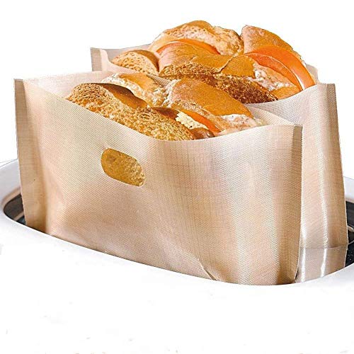 Toastbeutel Toasterbags Wiederverwendbar Toaster Taschen Bags Toasttaschen, 17 x 19 cm Hitzebeständig Antihaft Toastertaschen Toasttüte Beutel Tüten Toat Bag für Toast Sandwich Pizza (12 Stück)