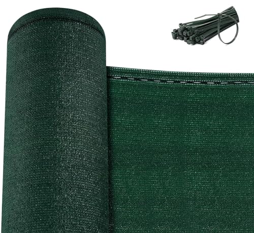 WOLTU Zaunblende 1,8x15 m sichtschutz Zaun aus 180 g/m² HDPE Tennisblende Sonnenschutz Wetterfest Schattiernetz mit Kabelbindern Gartenzaun Windschutz für Garten Balkon Sportplatz, Grün