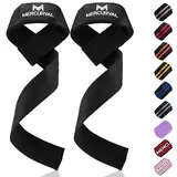 MERCURYAL Zughilfen Krafttraining Lifting Straps - Bodybuilding, Fitness - Kreuzheben Gurte - Profi Lifting Straps - für Frauen und Männer - Lifting Straps - Gym Zubehör (Schwarze)