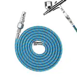 Nylon-geflochtener Airbrush-Luftschlauch-Adaptersatz, Flexibler Luftschlauch mit 1/8-Zoll-1/4-Zoll-Adapter-Montagesatz für Spritzpistolen-Luftkompressor