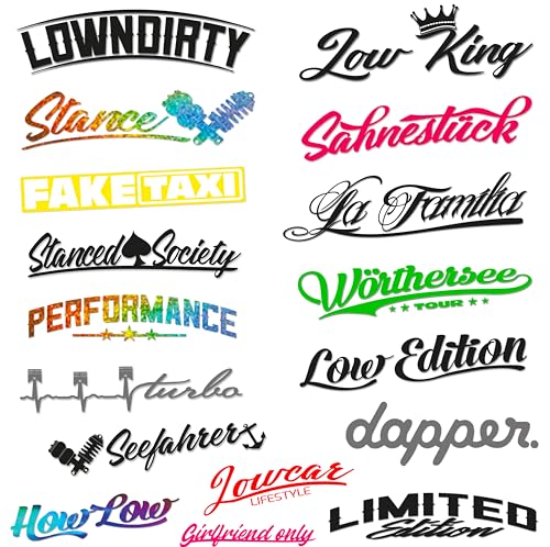 Tuning Auto-Aufkleber Schriftzug gestalten für Frontscheibe Heckscheibe Edition Car Vinyl Decal Frontscheibenaufkleber Low Scene Design Sticker