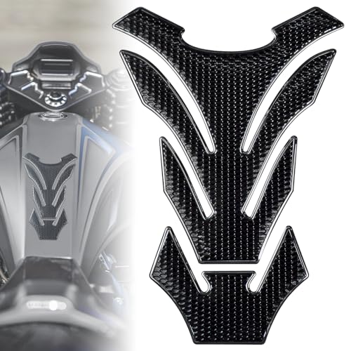 Cretassion Motorrad Tankpad Tankschutz Tankaufkleber, 3D Tankpad Protector, Universell Motorrad Tank Aufkleber Schwarz