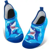 WAWSAM Kinder Strandschuhe Jungen Schwimmschuhe Aqua Schuhe (Blau, Kleinkind, 32, Numerisch (von/bis), EU Schuhgrößensystem, 33, M)