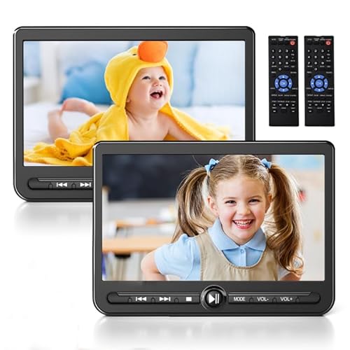 Arafuna 10.5" Dual Auto DVD Player, wiederaufladbarer Auto-Bildschirm Spielen EIN oder Zwei Verschiedene Filme, Kopfstütze für Auto, Unterstützung USB/SD, Last Memory