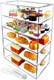 Cityjoy klare Acryl-Thekenvitrine für Bäckereien, 5 mm hochschlagfeste PETG-Platten, transparenter Acryl-Sandwich-Brotschrank (LJ039C 5-Tiers transdparent)