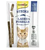 GimCat Sticks Lachs & Forelle - Softe Kaustangen mit hohem Fleischanteil und ohne Zuckerzusatz - 1 Packung (1 x 4 Sticks)