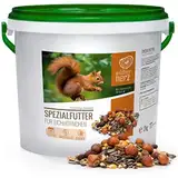 wildtier herz Artgerechtes Eichhörnchenfutter 2kg für Eichhörnchen und Streifenhörnchen I Ganzjahres Futter für Eichhörnchen I Streifenhörnchen Futter