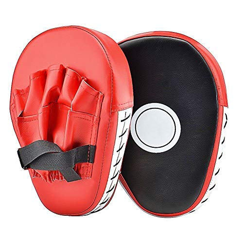 Cozyswan PU Handpratzen mit hochwertiger Polsterung vorgekrümmt Boxpratzen für Kampfsport, MMA, Muay Thai, Karate, Taekwondo, Kickboxen & Boxen 1 Paar Boxpads Pratzen