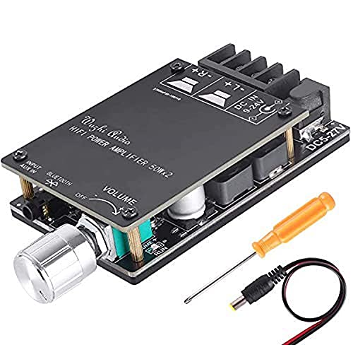 ZHITING Bluetooth-Verstärkerplatinenmodul 2x50W Digital Stereo Audio Amp Board Zweikanal-DC 5V-27V mit HiFi-Filter