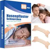 Nasenpflaster Schnarchen, 80 Stück Anti Schnarchen Nasenpflaster Besser Atmen, Nasenstrips, Rückstandlos Entfernbares Nose Strips, Effektive Schnarchstopper für Sport und Schlaf