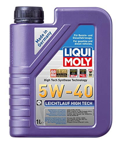 LIQUI MOLY Leichtlauf High Tech 5W-40 | 1 L | Synthesetechnologie Motoröl | Art.-Nr.: 3863, farblos