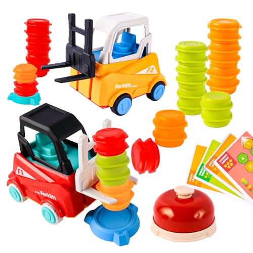 Engineer Forklift Transport Game, Gabelstapler Transport Spiel, Kinder Engineering Truck Gabelstapler Spielzeug, Gabelstapler Stapelbares Spielzeug für Kinder, Intelligenz, Pädagogisches Geschenk