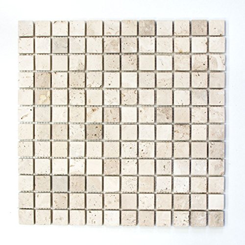 Mosaik Fliese Travertin Naturstein beige Chiaro Antique Travertin für BODEN WAND BAD WC DUSCHE KÜCHE FLIESENSPIEGEL THEKENVERKLEIDUNG BADEWANNENVERKLEIDUNG Mosaikmatte Mosaikplatte